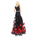 Hot Sale Two-Piece Mermaid Evening Dress with an Appliqued Flower Skirt and off The Shoulder Bodice